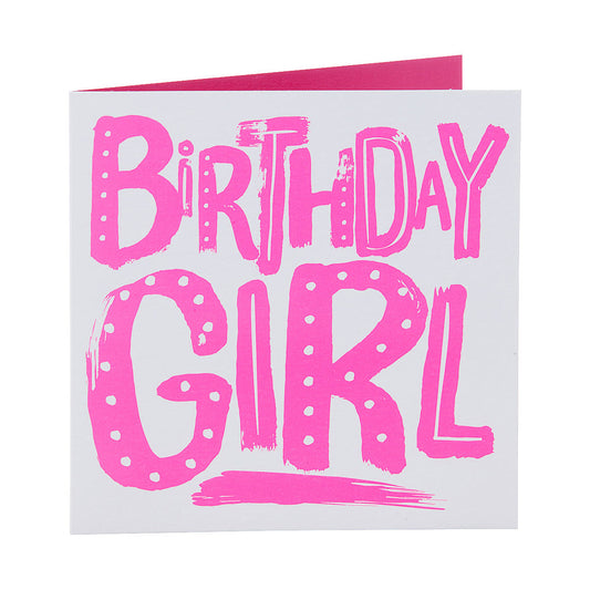 Traditional Birthday Card Pink Girl