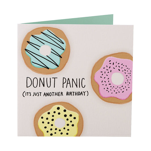 Funny Birthday Card Donut Panic