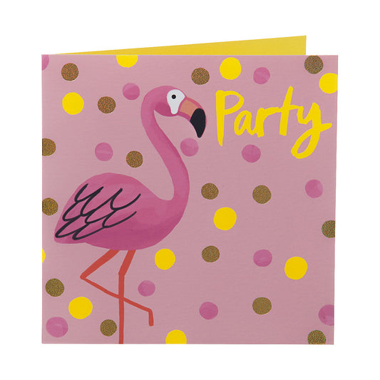 Cute Flamingo Spots Birthday Card