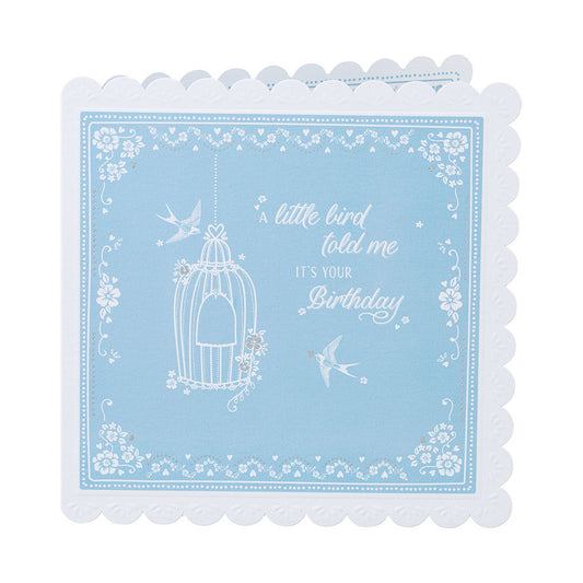 Cute Blue Bird Birthday Card For Her