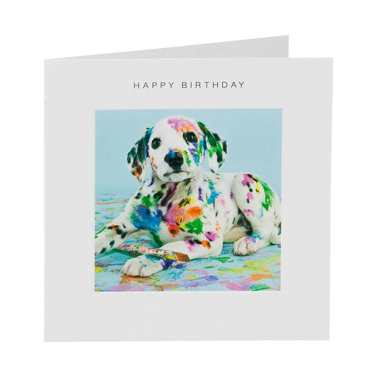 Cute Paint Puppy Birthday Card