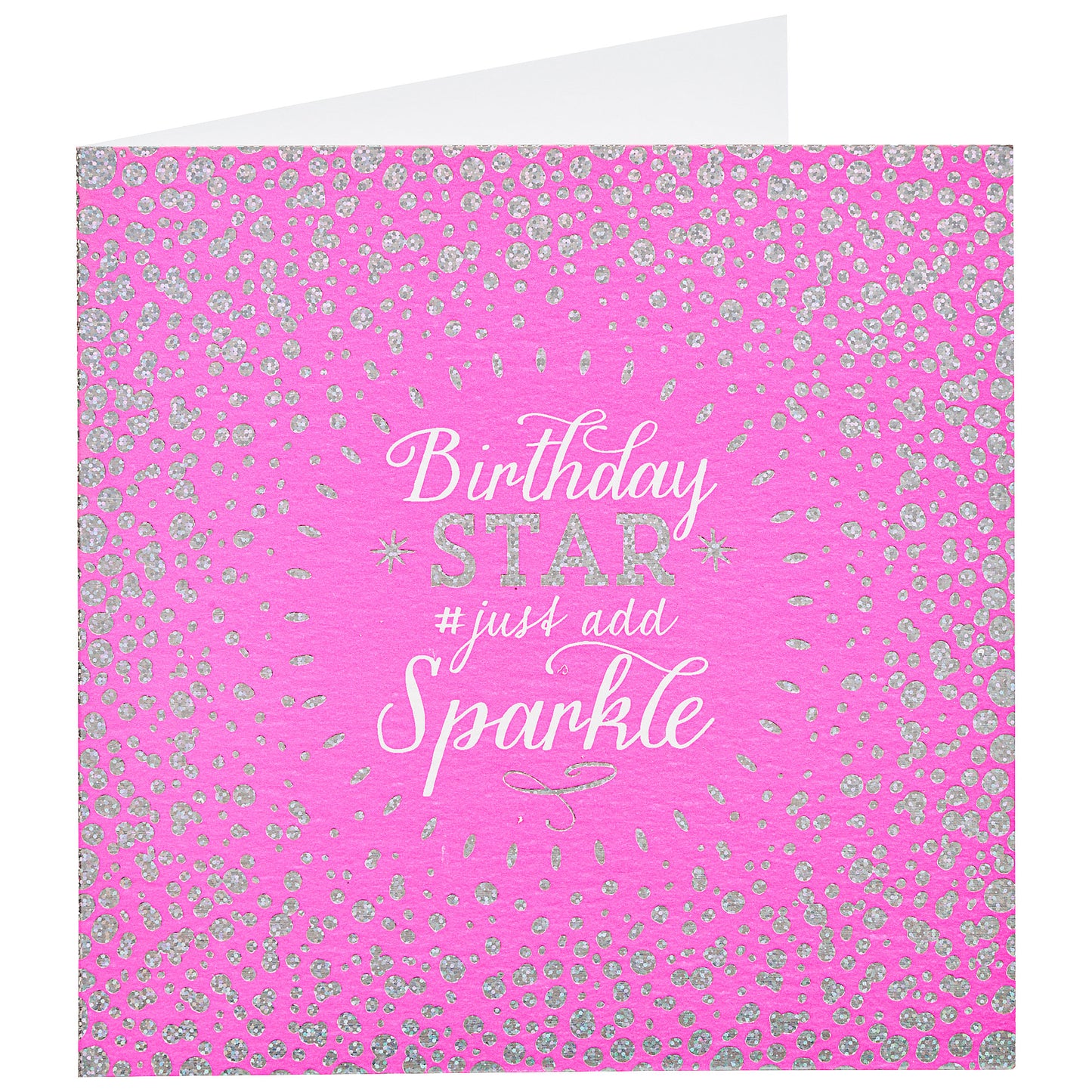 Traditional Birthday Card Pink Sparkle