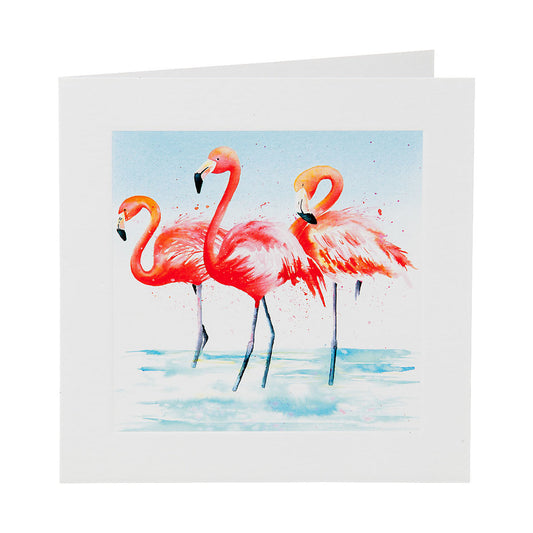 Traditional 2 Flamingos Greeting Card