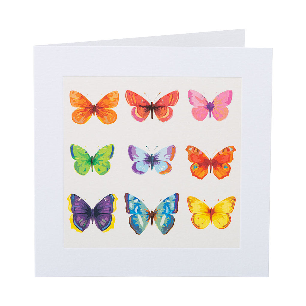 Traditional 9 Butterflies Greeting Card