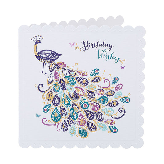 Traditional Peacock Birthday Card