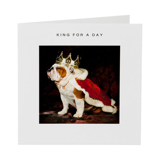 Cute King Bulldog Greeting Card