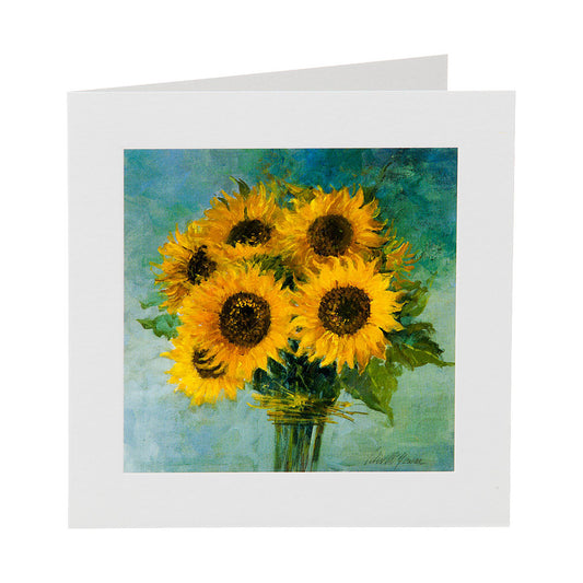 Traditional Art Sunflowers Greeting Card