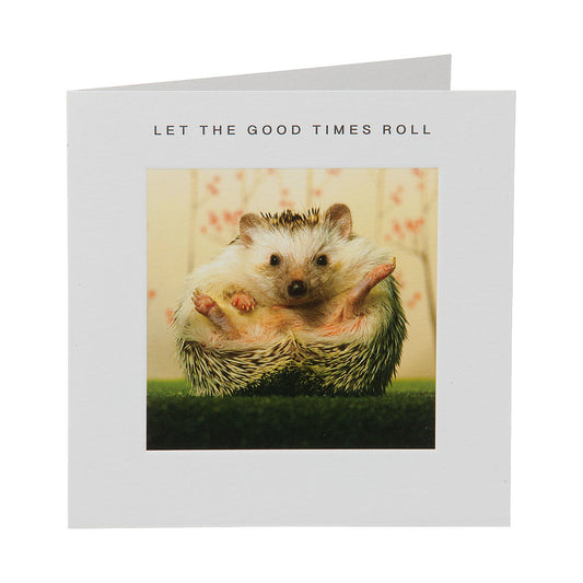 Cute Hedgehog Good Times Greeting Card