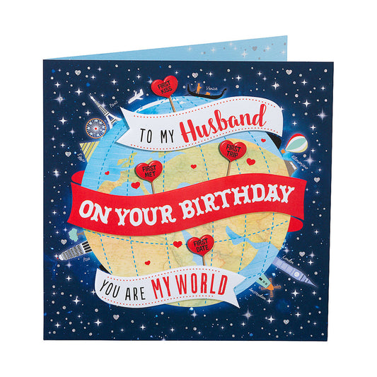 Traditional Husband World Birthday Card