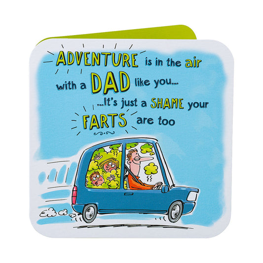 Funny Adventure Dad Fart Birthday Card