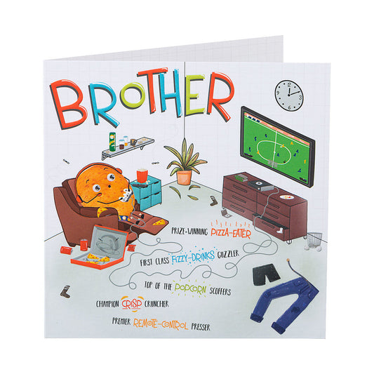 Funny Gamer Couch Brother Birthday Card