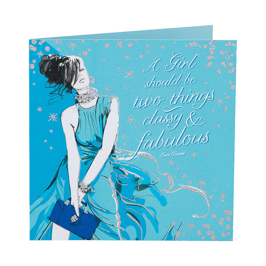 Traditional Art Classy Blue Girl Card