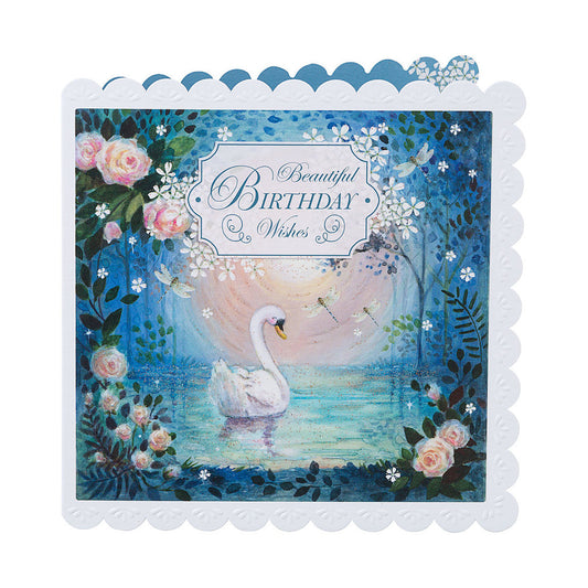 Traditional Beautiful Swan Birthday Card