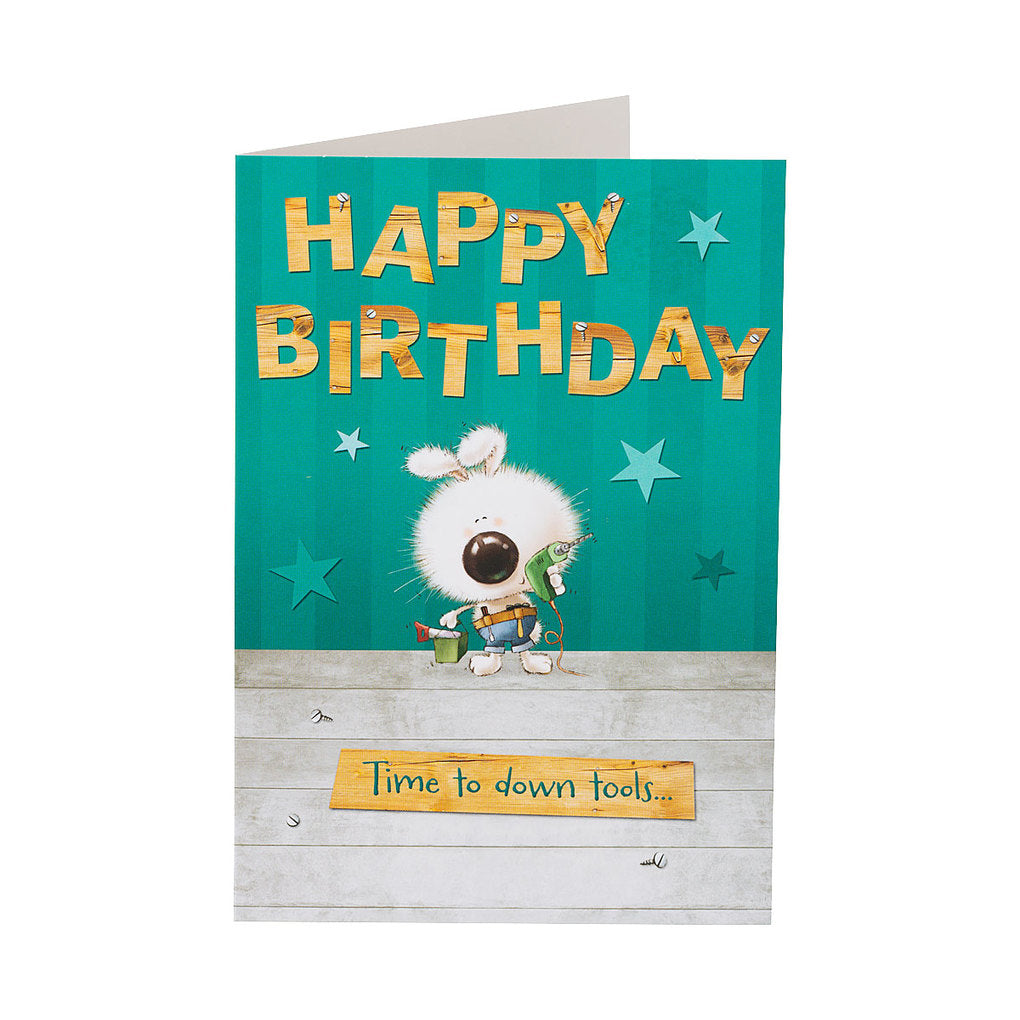 Cute Tools Down Birthday Card