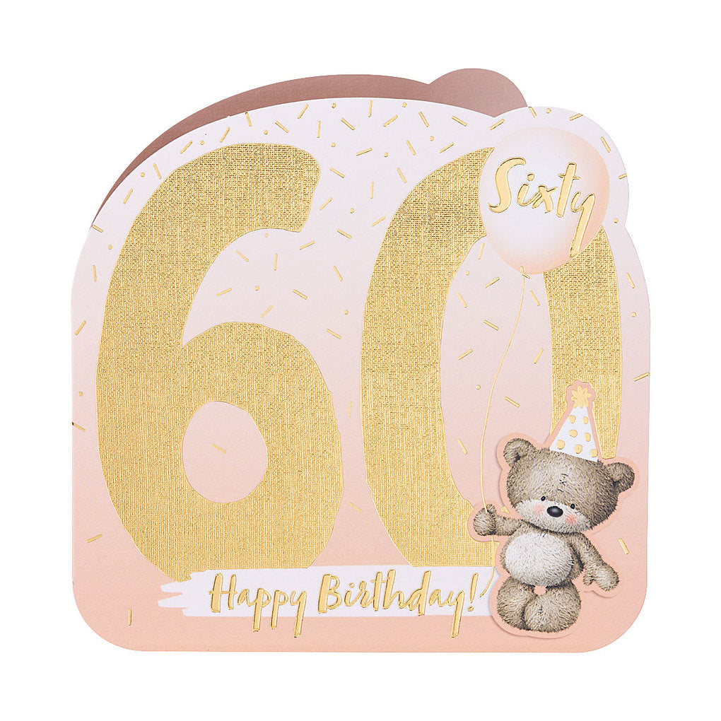 Cute Teddy Bear 60th Birthday Card