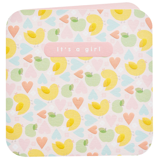 Funny Hearts Chicks It's A Girl Card