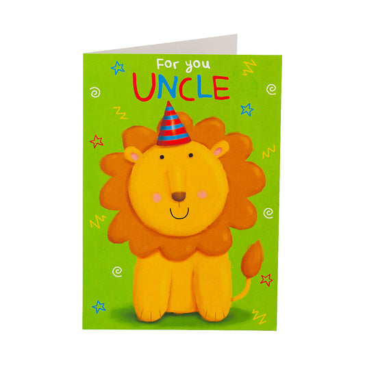 Cute Lion Uncle Birthday Card