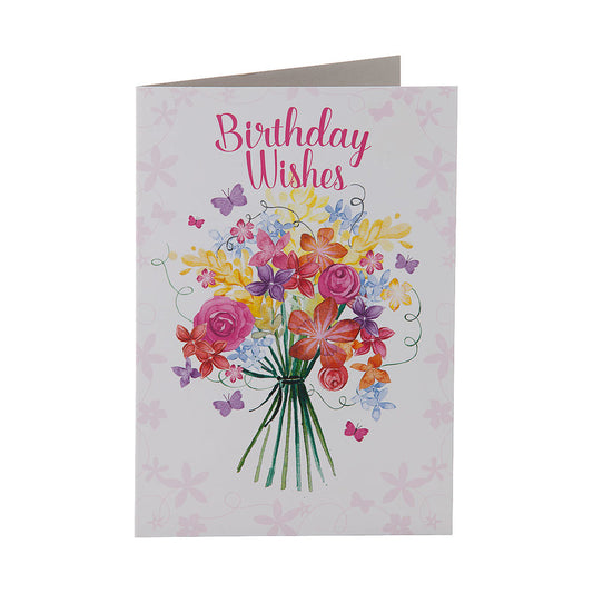 Traditional Flowers Birthday Wishes Card