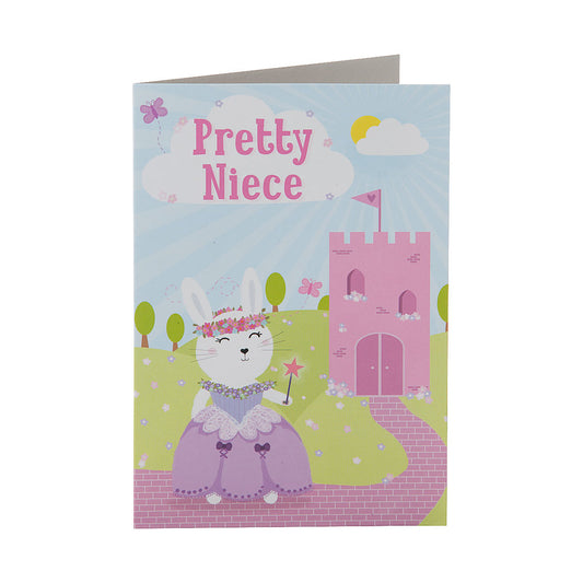 Cute Niece Birthday Card Bunny Castle