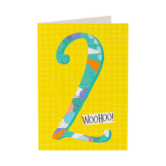 Contemporary Woo Hoo 2nd Birthday Card