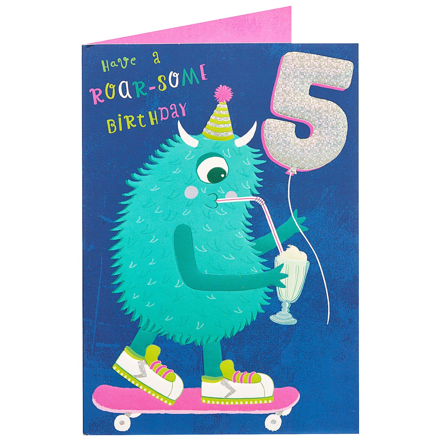 Cute Skate Board Boy 5th Birthday Card