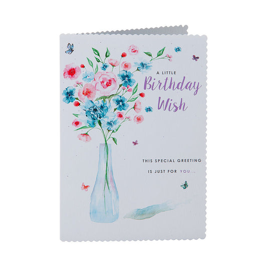 Traditional Birthday Card Vase Flowers