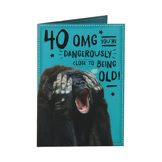 Funny Gorilla Male 40th Birthday Card