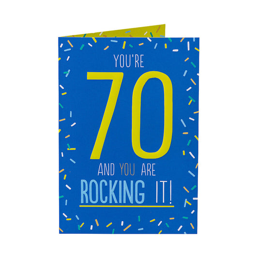 Traditional Blue Male 70th Birthday Card