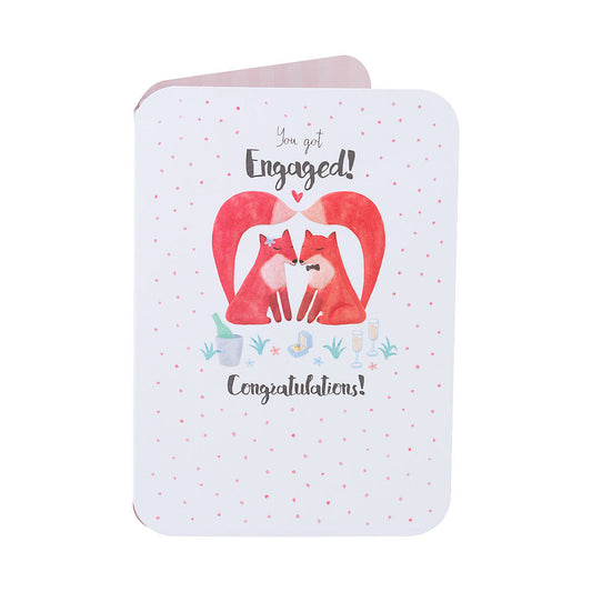 Cute Foxes You're Engaged Card