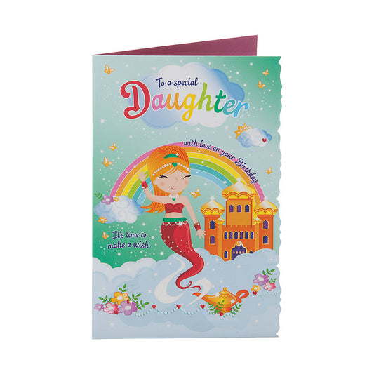 Cute Daughter Mermaid Birthday Card