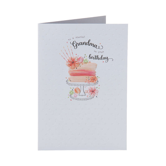 Traditional Cake Grandma Birthday Card