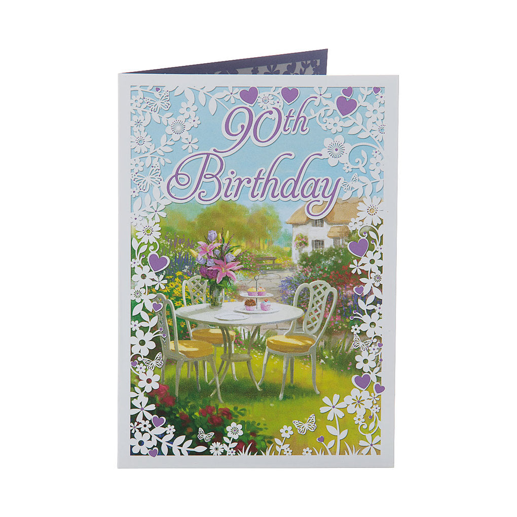 Traditional Tea Party 90th Birthday Card