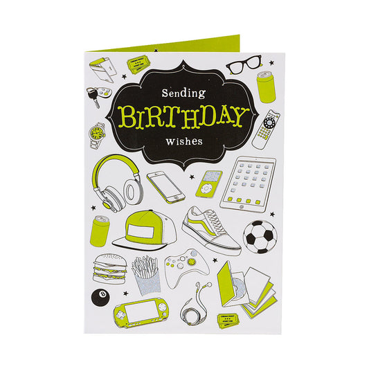 Contemporary Wishes Birthday Card