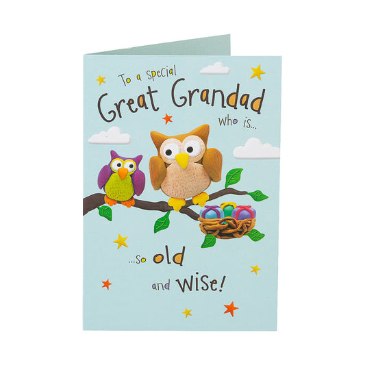 Cute Old & Wise Grandad Birthday Card