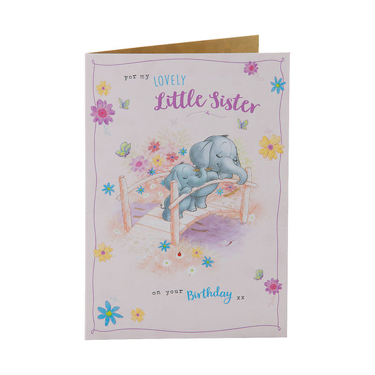 Cute Little Sister Birthday Card