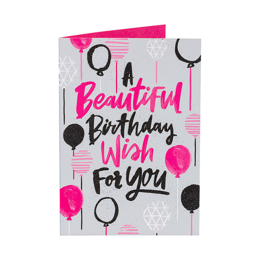 Funky Art Birthday Card Wish For Her