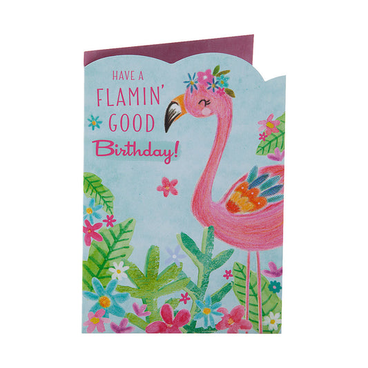 Funny Flaming Flamingo Birthday Card