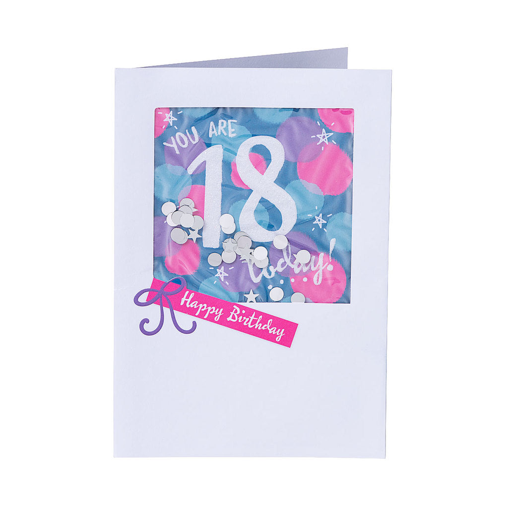 Cute Pink Female 18th Birthday Card