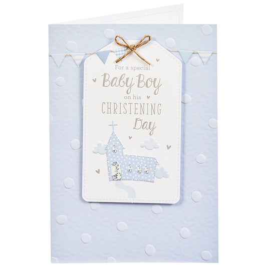 Cute Christening Day Card Boy