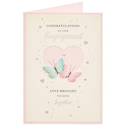 Traditional Butterflies Engagement Card