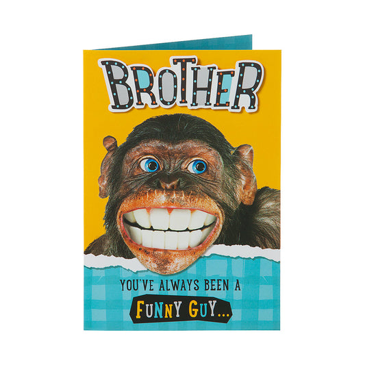 Funny Monkey Brother Birthday Card