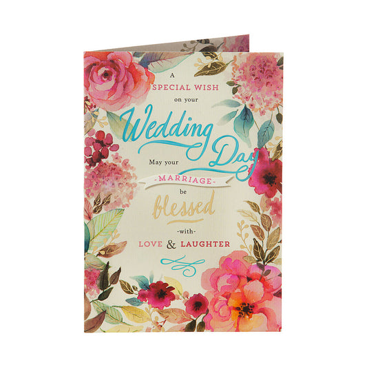 Traditional Flowers On Your Wedding Card