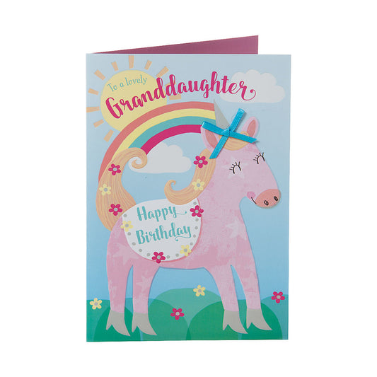 Cute Pony Granddaughter Birthday Card