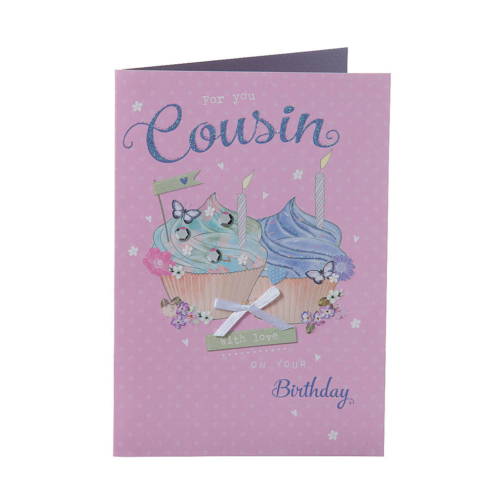 Traditional Cupcake Cousin Birthday Card