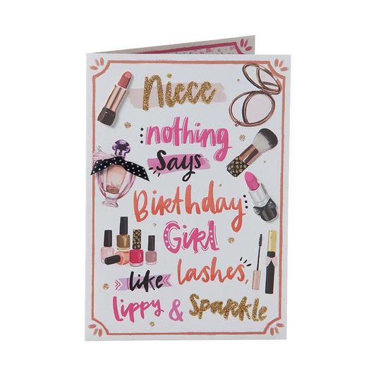 Funny Niece Makeup Birthday Card