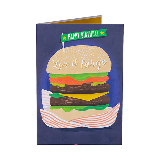 Traditional Burger Male Birthday Card