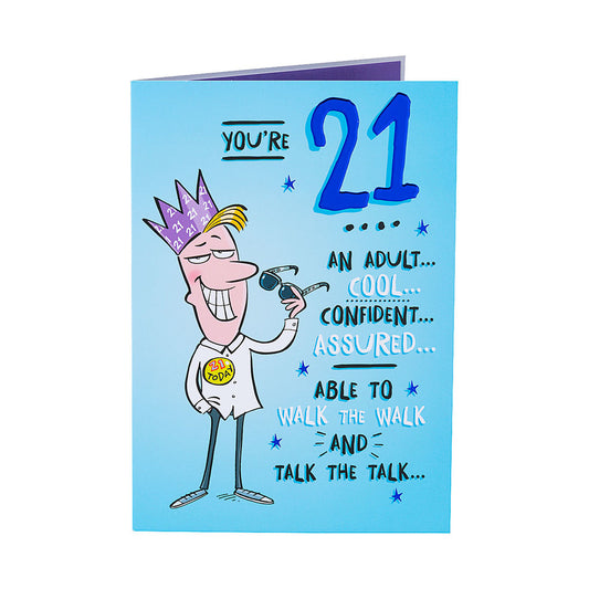 Funny Boy 21st Birthday Card