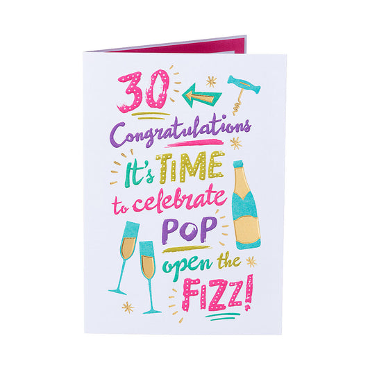 Funny Drink Female 30th Birthday Card