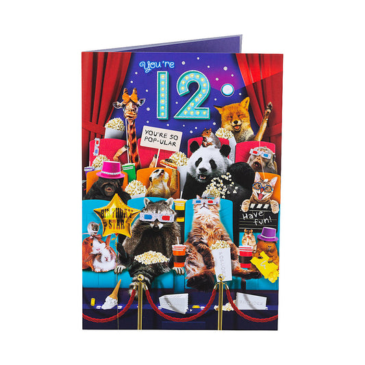 Funny Movies 12th Birthday Card