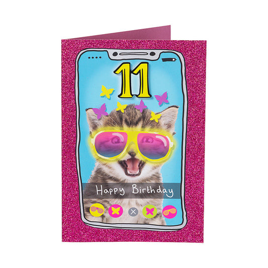 Cute Kitten 11th Birthday Card